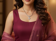 Flower Mangalsutra in 925 Sterling Silver Rhodium Plated 17 inches